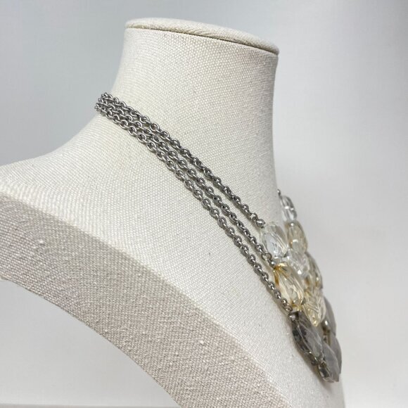 Premier Designs Swanky Necklace Faceted Glass Multistrand Statement Y2K - Picture 6 of 13